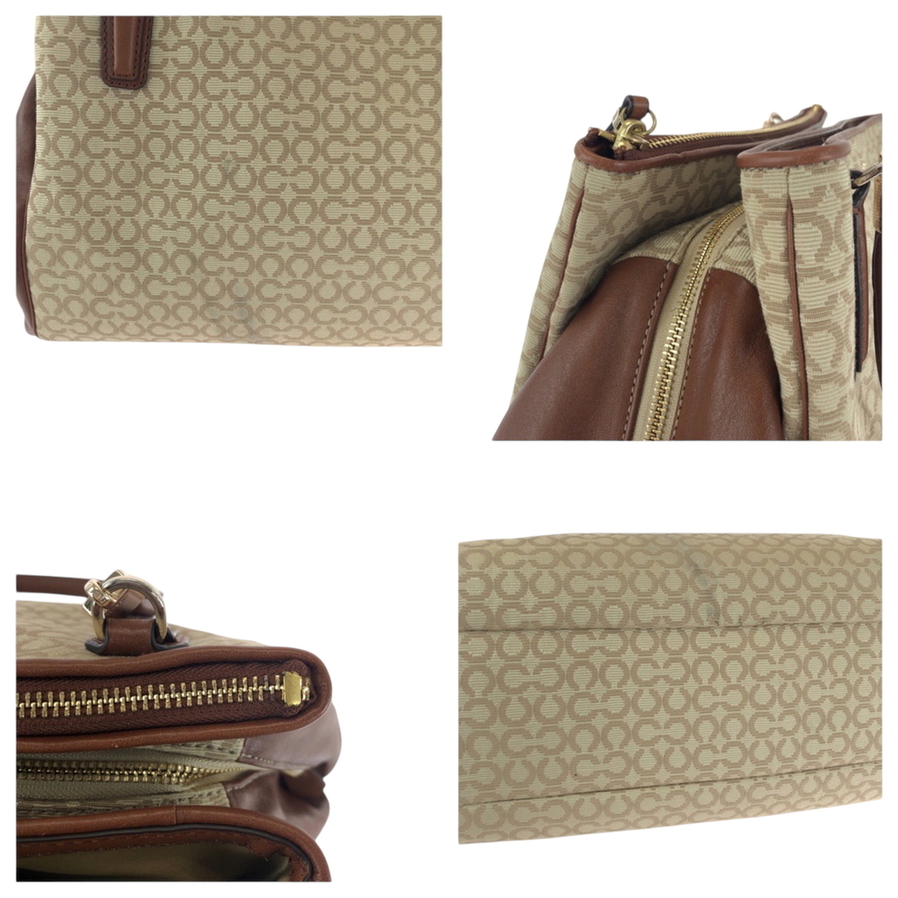 COACH Madison Op Art Brown Beige Gold Hardware Canvas Handbag Shoulder Bag for - Picture 6 of 10